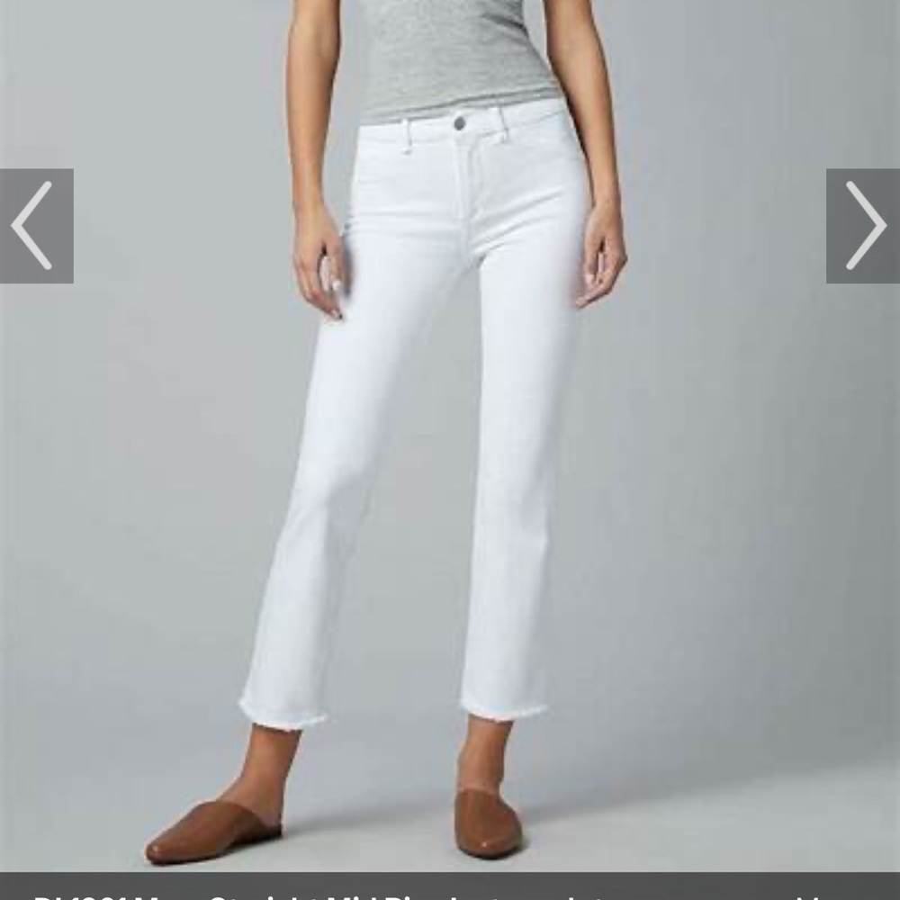 DL1961 White Straight Leg Jeans Tailored Fit